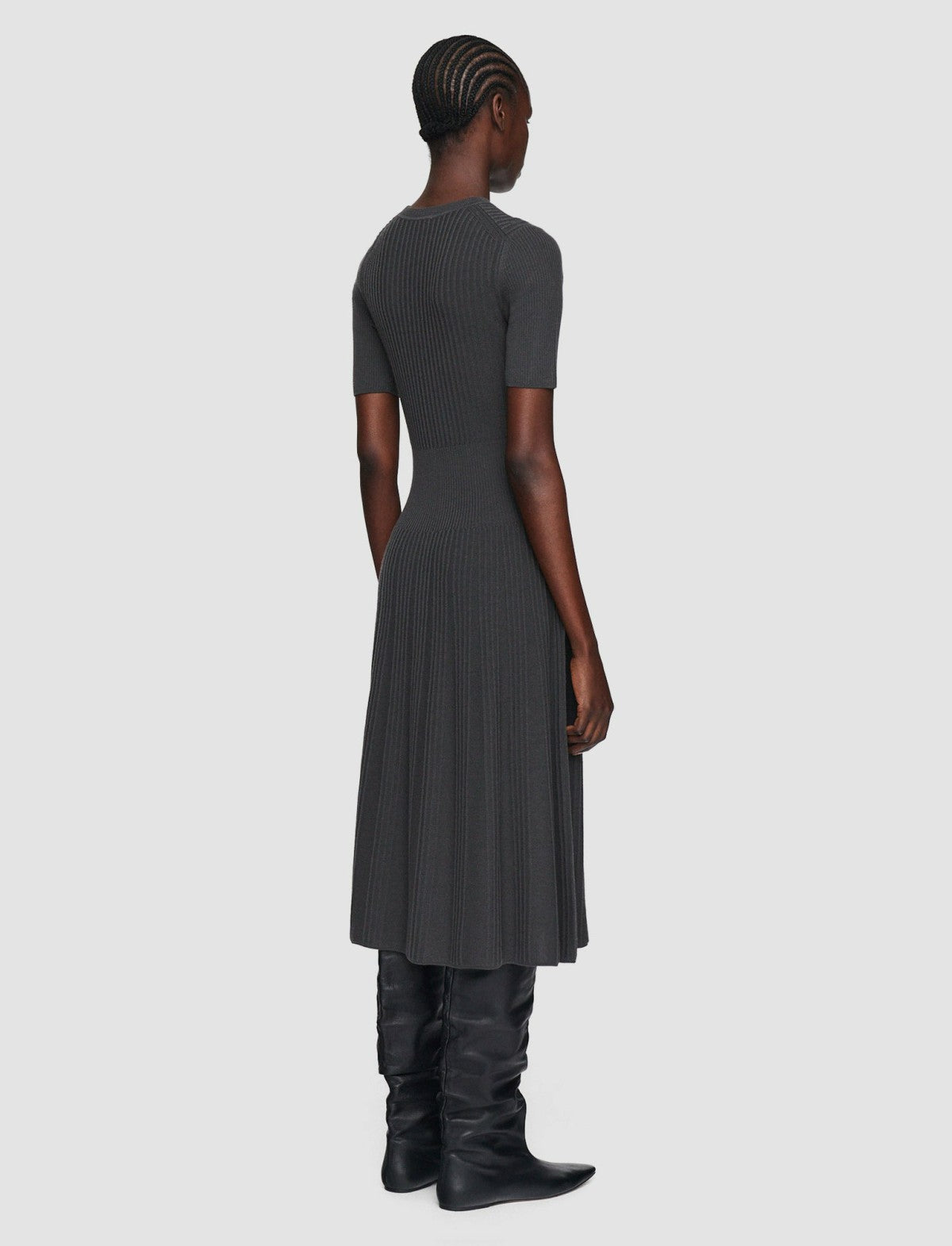 JOSEPH Fashion Women Merino Rib Dress Slate