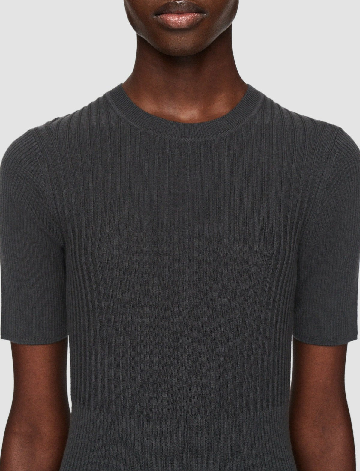 JOSEPH Fashion Women Merino Rib Dress Slate