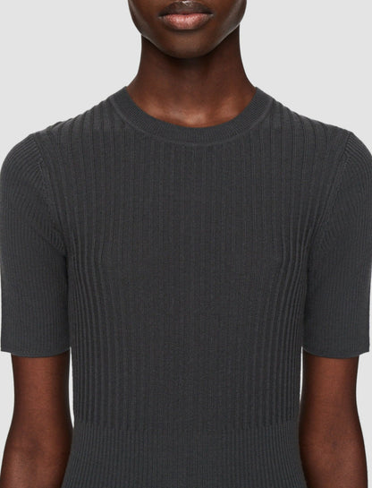 JOSEPH Fashion Women Merino Rib Dress Slate