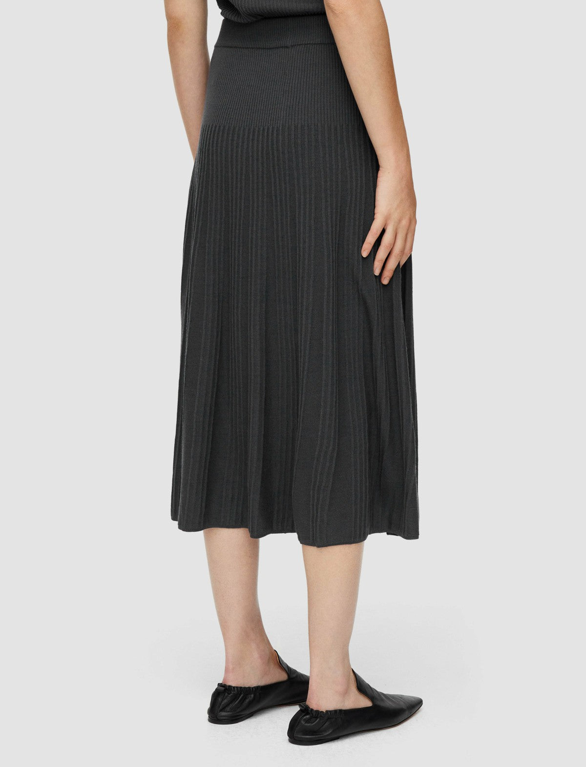 JOSEPH Fashion Women Merino Rib Skirt Slate