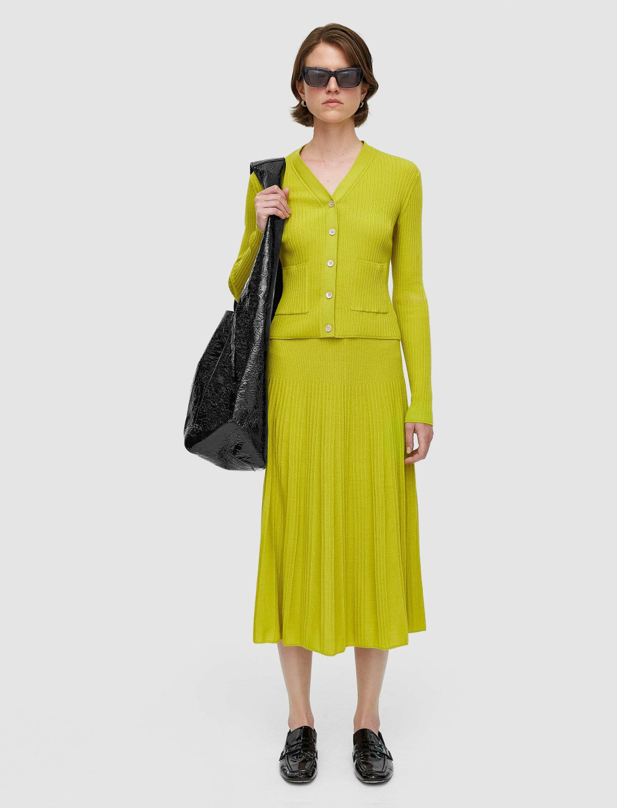 JOSEPH Fashion Women Merino Rib Skirt Ginkgo