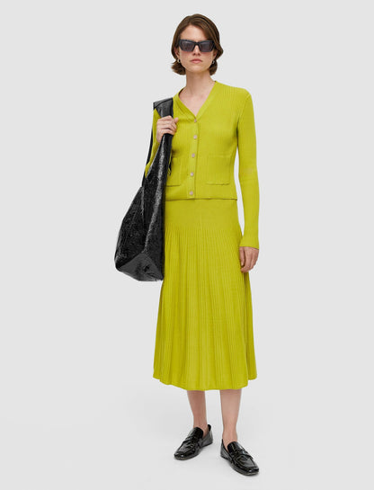 JOSEPH Fashion Women Merino Rib Skirt Ginkgo