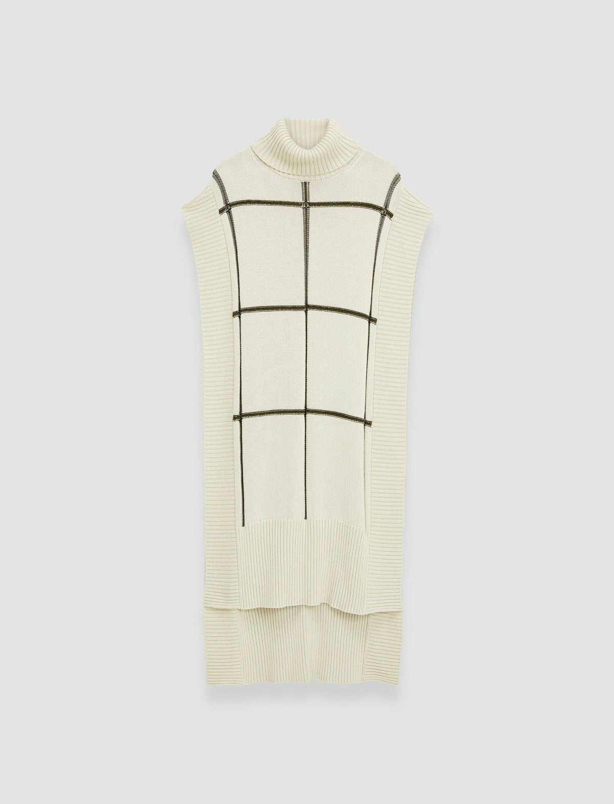 JOSEPH Fashion Women Grid Cotton Silk Poncho Oat Combo