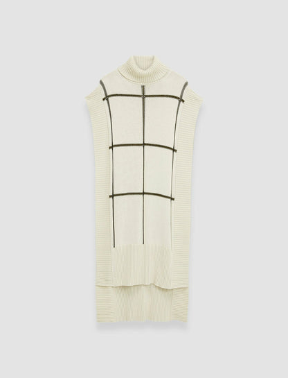 JOSEPH Fashion Women Grid Cotton Silk Poncho Oat Combo