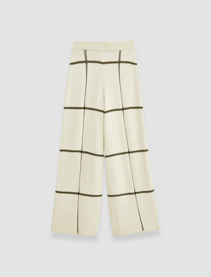 JOSEPH Fashion Women Grid Cotton Silk Culottes Oat Combo