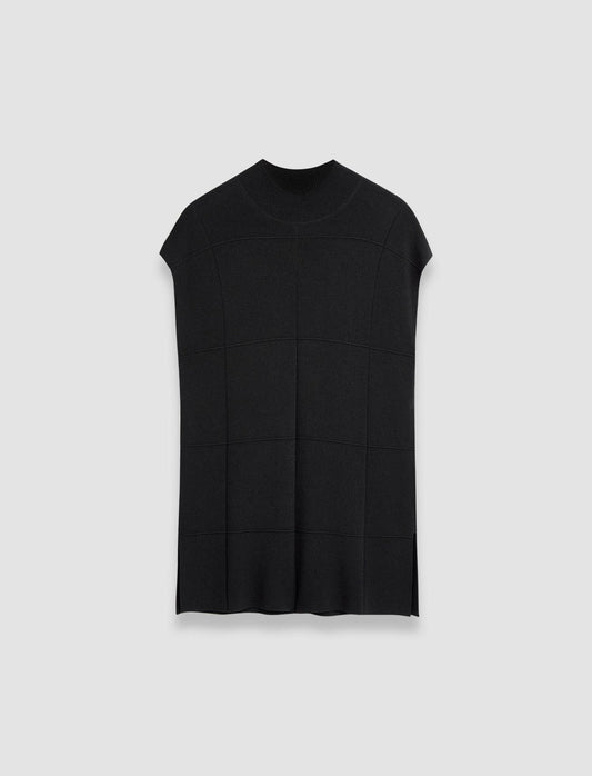 JOSEPH Fashion Women Grid Viscose Knitted Tank Top Black