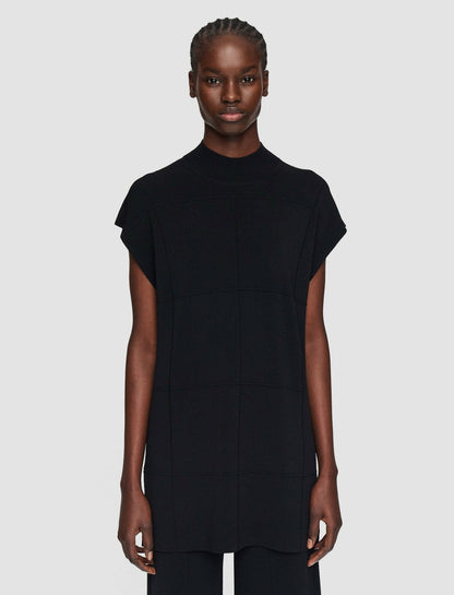 JOSEPH Fashion Women Grid Viscose Knitted Tank Top Black