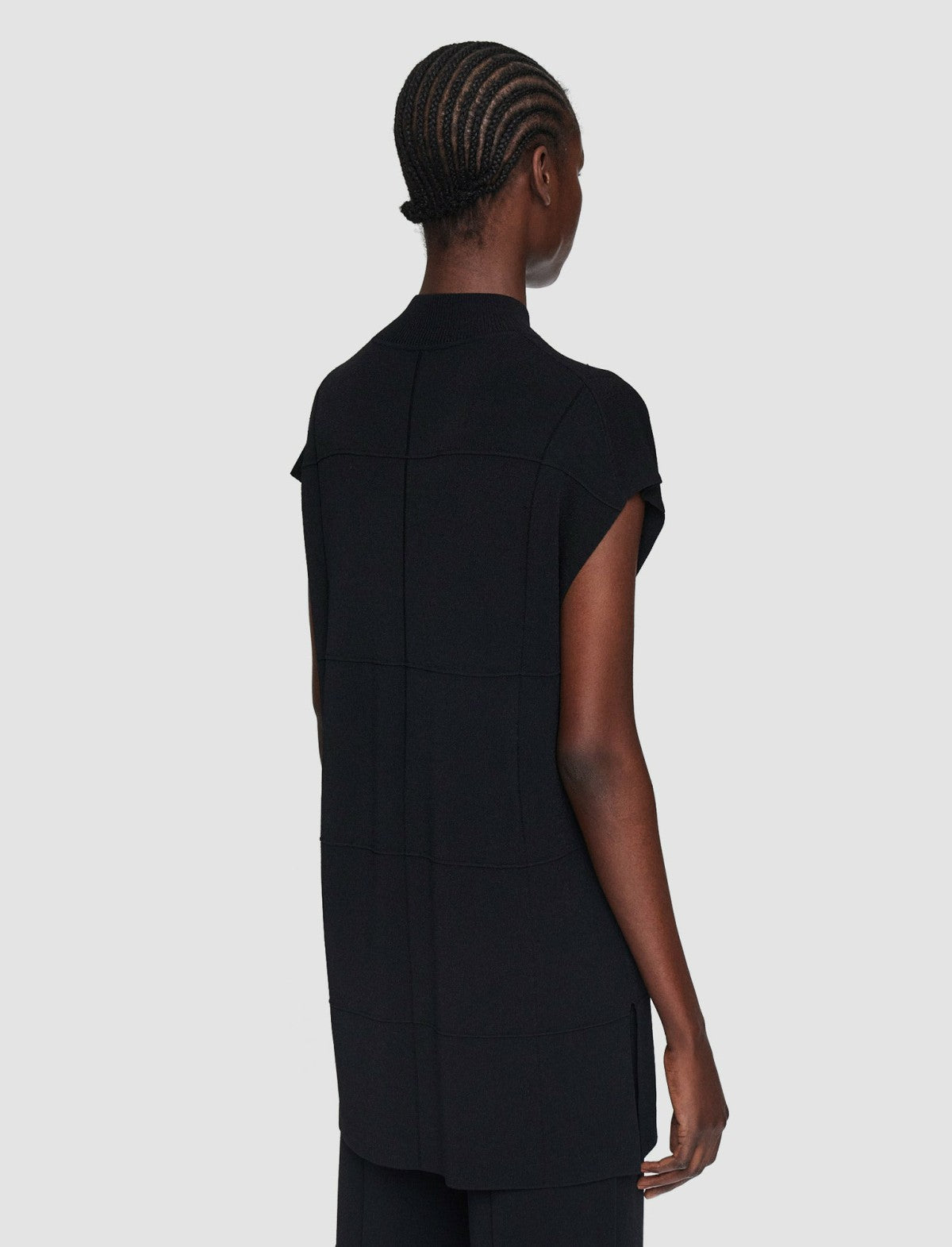 JOSEPH Fashion Women Grid Viscose Knitted Tank Top Black