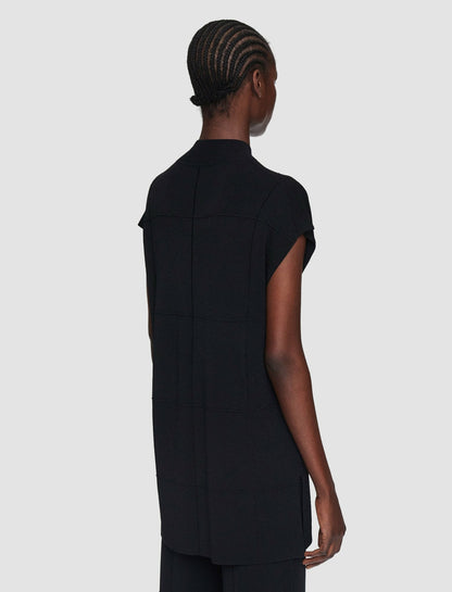 JOSEPH Fashion Women Grid Viscose Knitted Tank Top Black