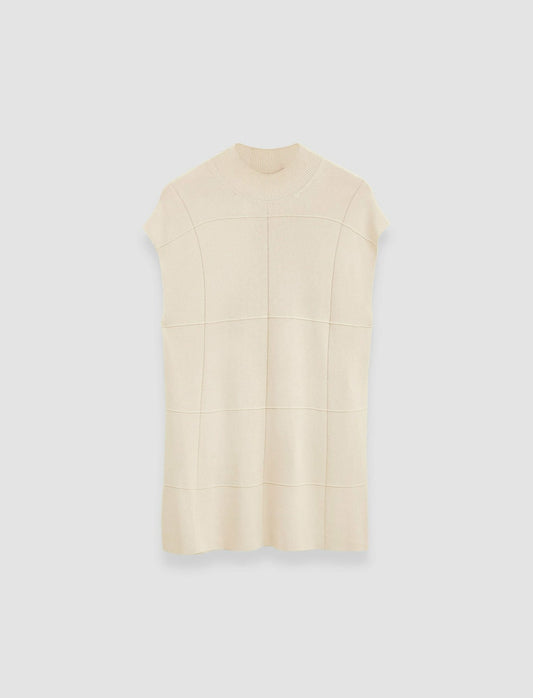 JOSEPH Fashion Women Grid Viscose Knitted Tank Top Oat