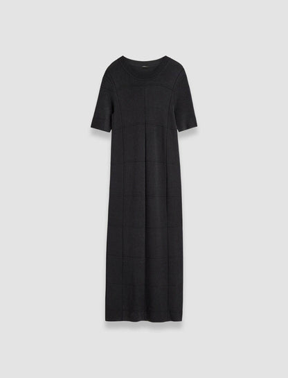 JOSEPH Fashion Women Grid Viscose Knitted Dress Black