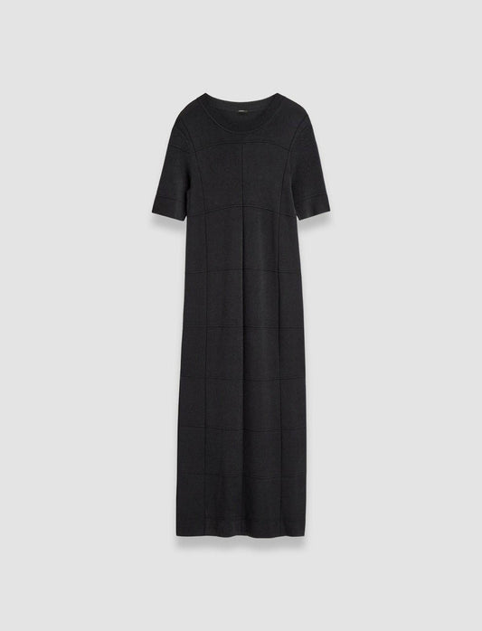 JOSEPH Fashion Women Grid Viscose Knitted Dress Black