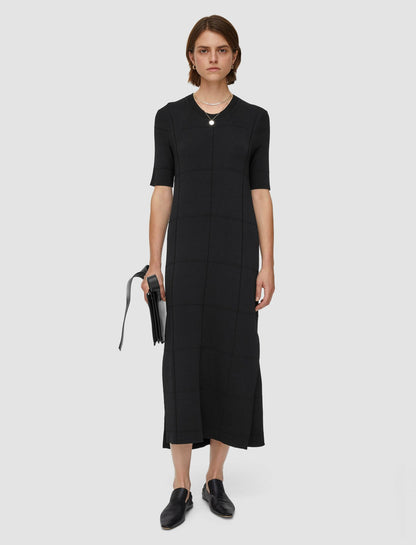 JOSEPH Fashion Women Grid Viscose Knitted Dress Black