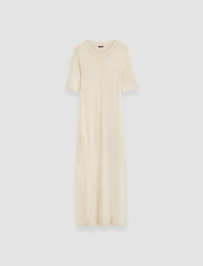 JOSEPH Fashion Women Grid Viscose Knitted Dress Oat