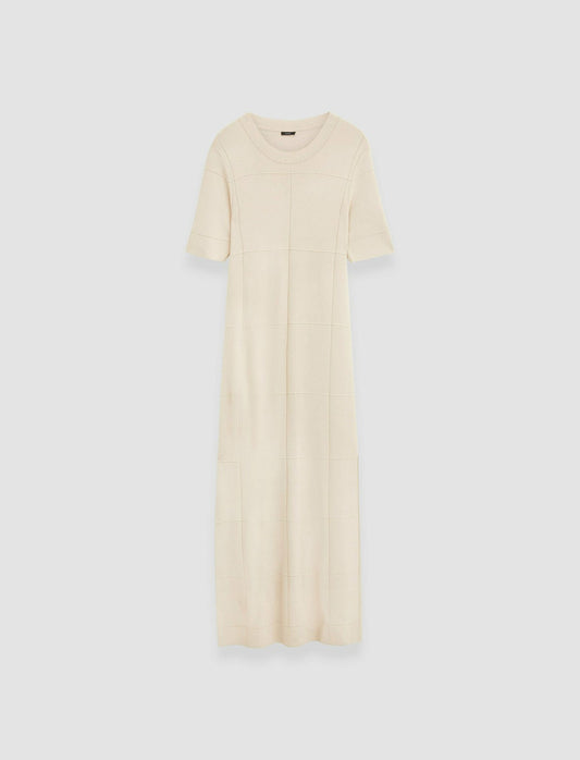 JOSEPH Fashion Women Grid Viscose Knitted Dress Oat