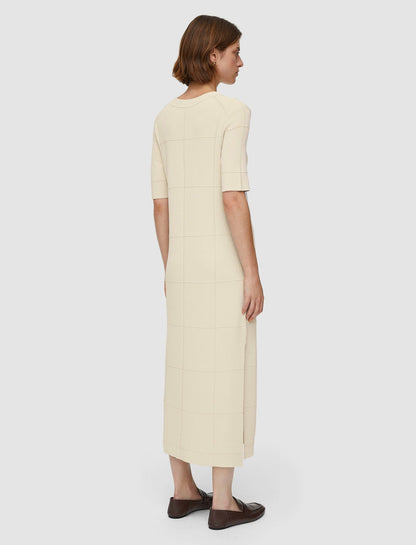 JOSEPH Fashion Women Grid Viscose Knitted Dress Oat