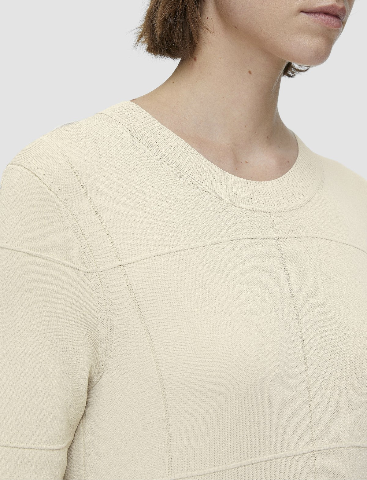 JOSEPH Fashion Women Grid Viscose Knitted Dress Oat