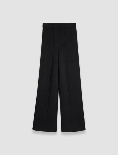 JOSEPH Fashion Women Grid Viscose Knitted Trousers Black