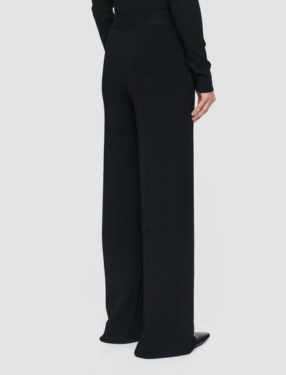 JOSEPH Fashion Women Grid Viscose Knitted Trousers Black