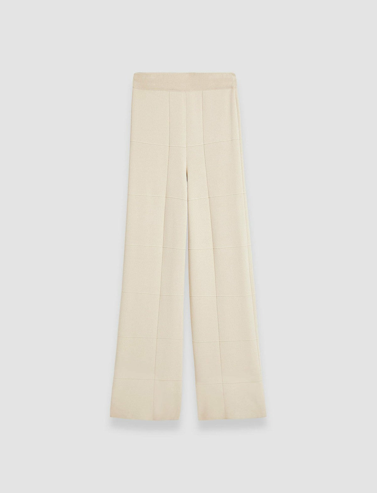 JOSEPH Fashion Women Grid Viscose Knitted Trousers Oat