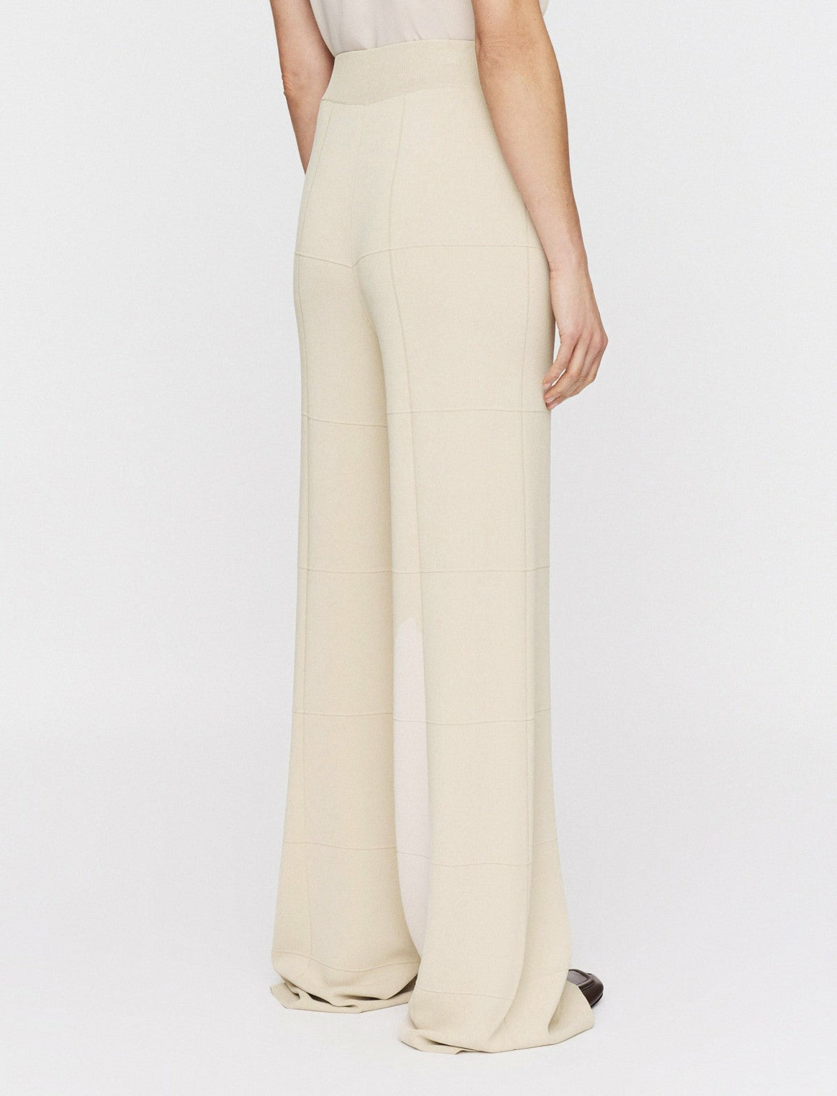 JOSEPH Fashion Women Grid Viscose Knitted Trousers Oat
