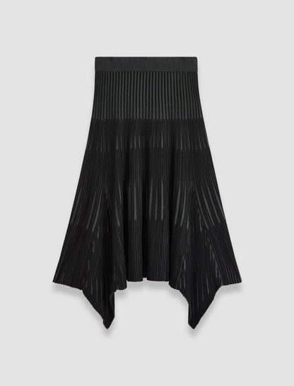 JOSEPH Fashion Women Bi-Colour Ribbed Skirt Slate/Black