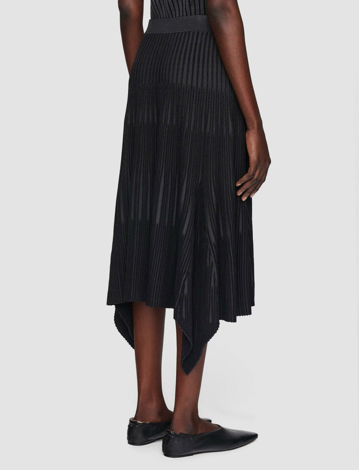 JOSEPH Fashion Women Bi-Colour Ribbed Skirt Slate/Black