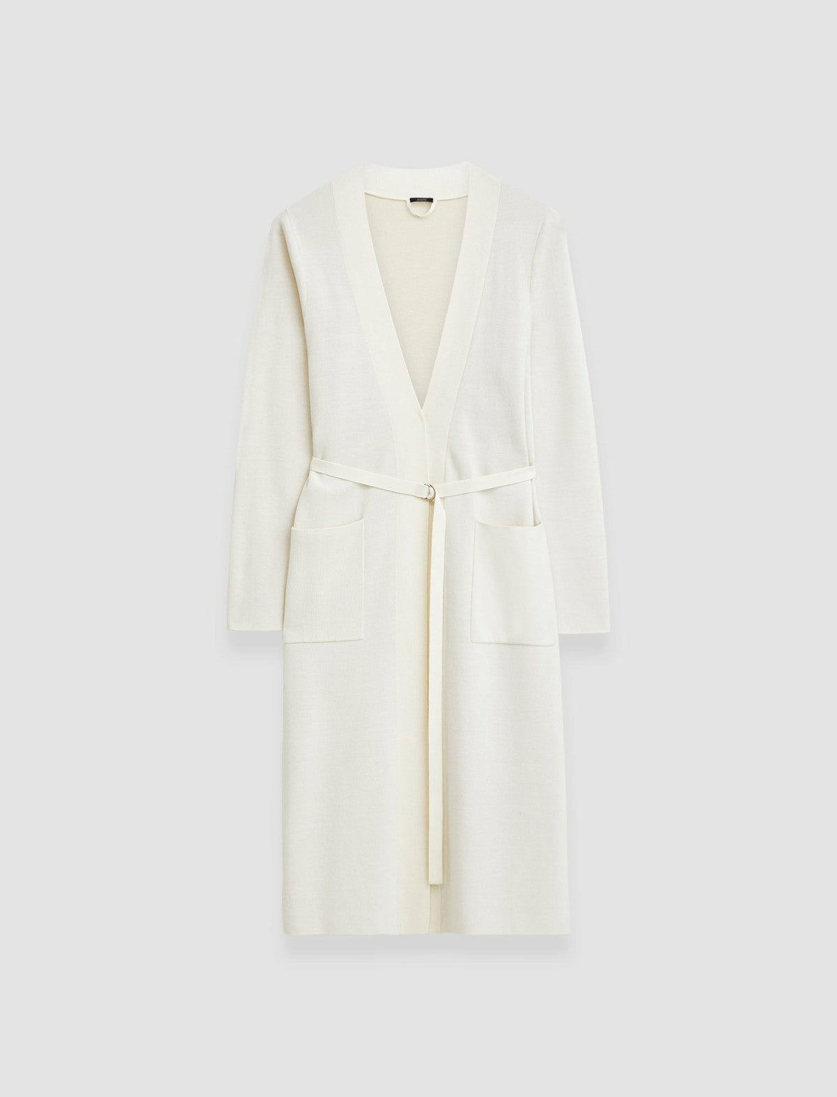 JOSEPH Fashion Women Wool Silk Long Cardigan Ivory Combo