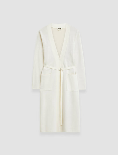 JOSEPH Fashion Women Wool Silk Long Cardigan Ivory Combo
