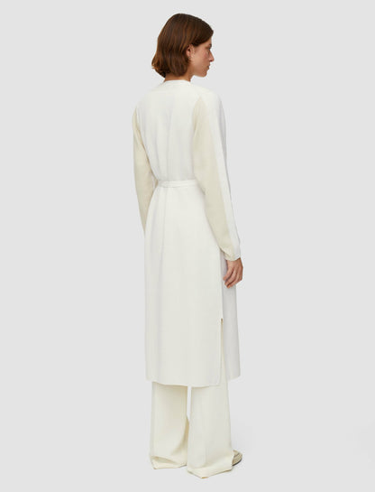 JOSEPH Fashion Women Wool Silk Long Cardigan Ivory Combo