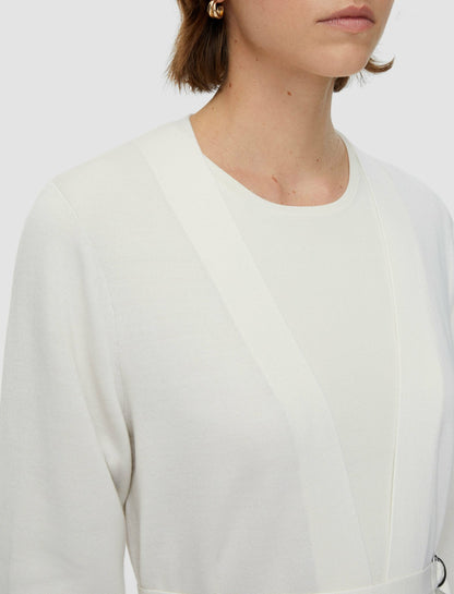 JOSEPH Fashion Women Wool Silk Long Cardigan Ivory Combo