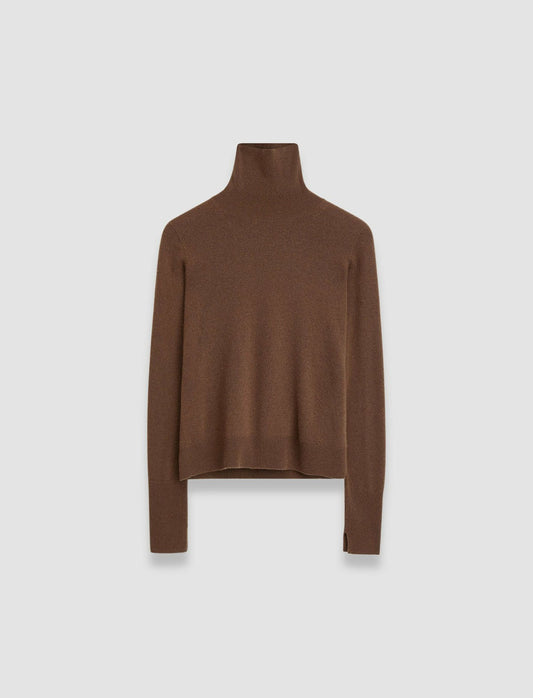JOSEPH Fashion Women Light Pure Cashmere High Neck Jumper Arabica
