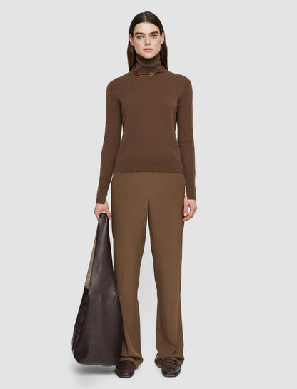 JOSEPH Fashion Women Light Pure Cashmere High Neck Jumper Arabica