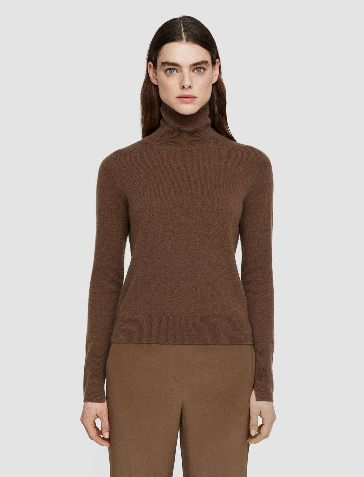 JOSEPH Fashion Women Light Pure Cashmere High Neck Jumper Arabica
