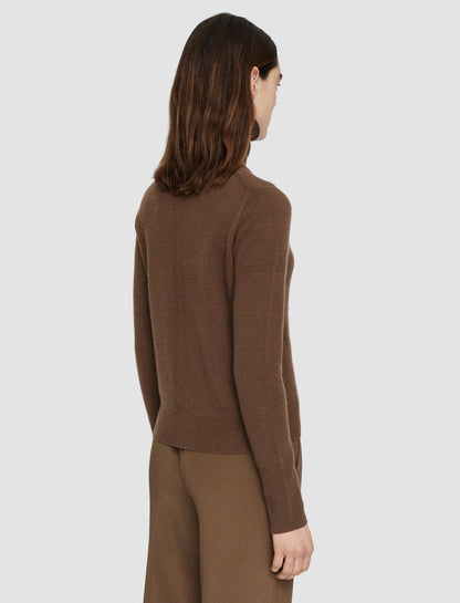 JOSEPH Fashion Women Light Pure Cashmere High Neck Jumper Arabica