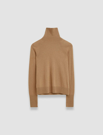 JOSEPH Fashion Women Light Pure Cashmere High Neck Jumper Oak