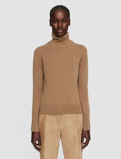 JOSEPH Fashion Women Light Pure Cashmere High Neck Jumper Oak