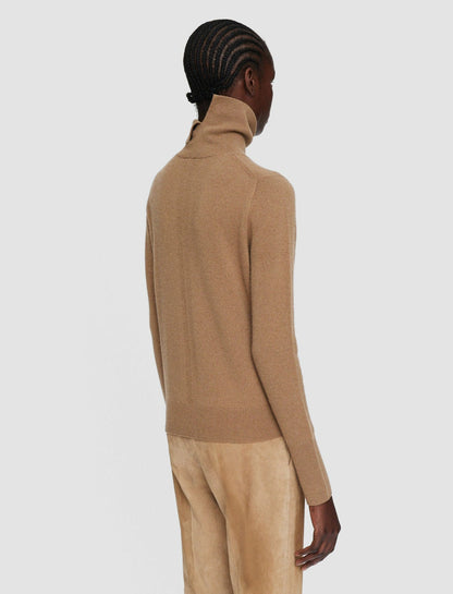 JOSEPH Fashion Women Light Pure Cashmere High Neck Jumper Oak