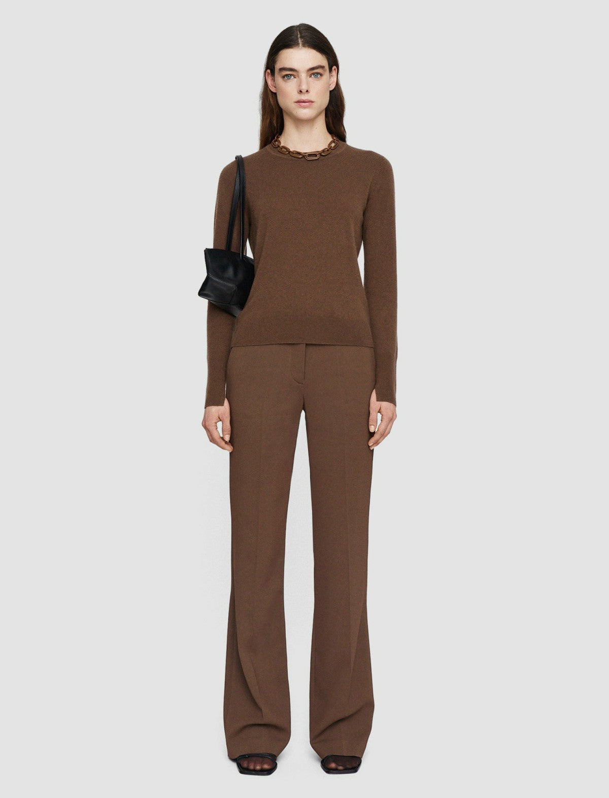 JOSEPH Fashion Women Light Pure Cashmere Round Neck Jumper Arabica