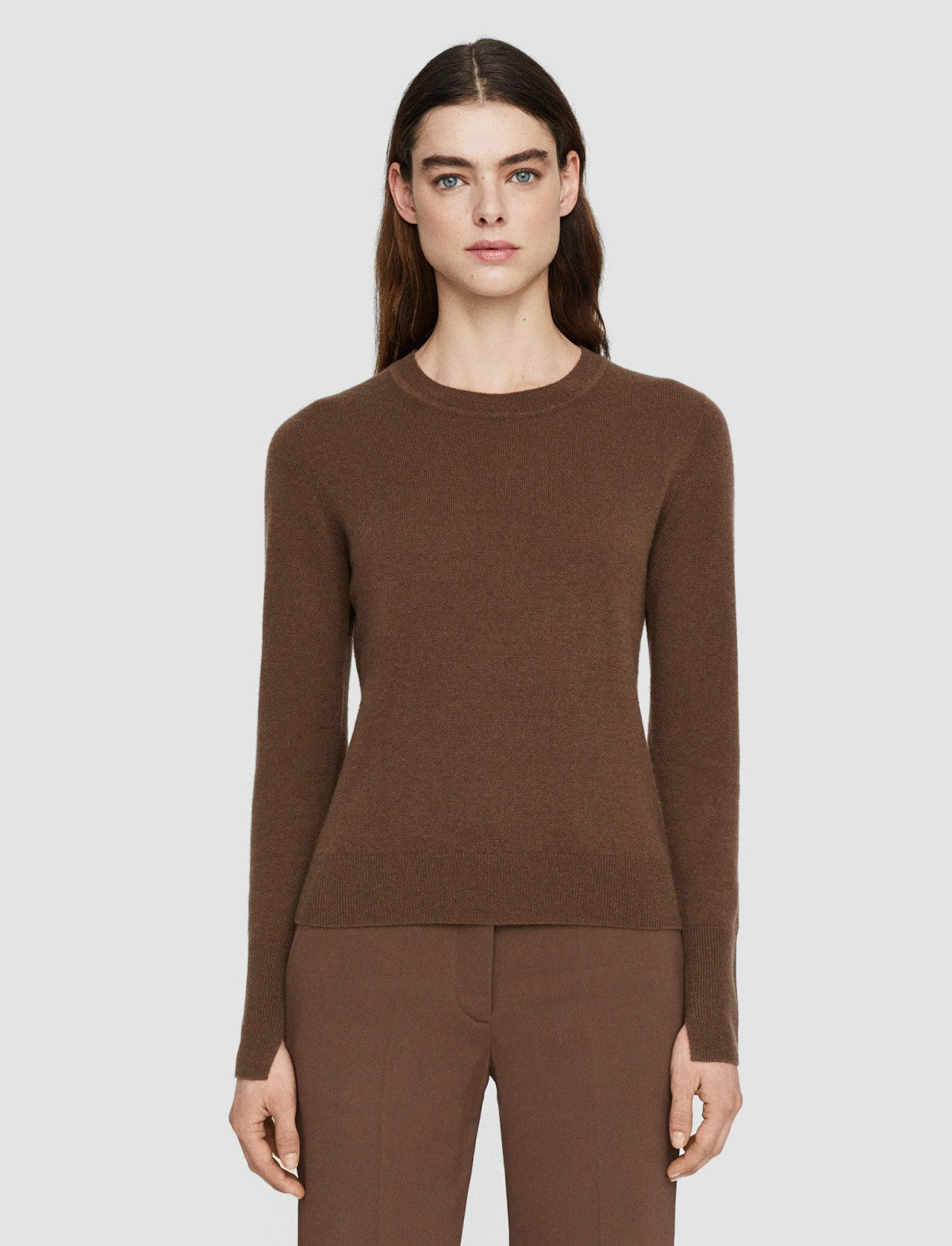 JOSEPH Fashion Women Light Pure Cashmere Round Neck Jumper Arabica