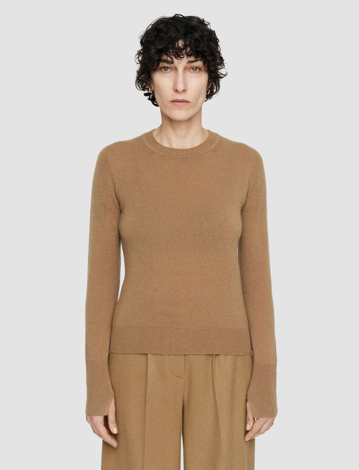 JOSEPH Fashion Women Light Pure Cashmere Round Neck Jumper Oak