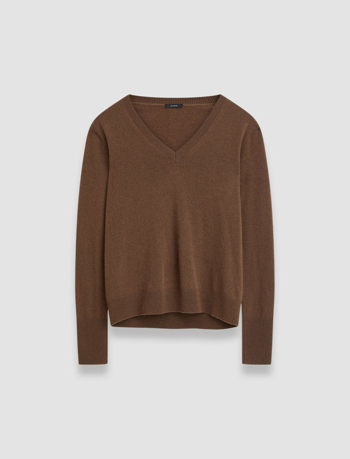 JOSEPH Fashion Women Light Pure Cashmere V Neck Jumper Arabica