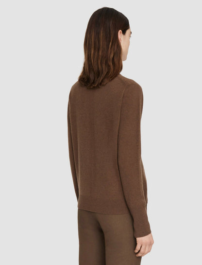 JOSEPH Fashion Women Light Pure Cashmere V Neck Jumper Arabica