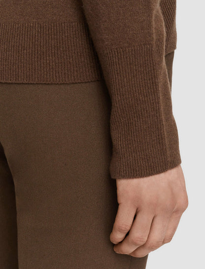 JOSEPH Fashion Women Light Pure Cashmere V Neck Jumper Arabica