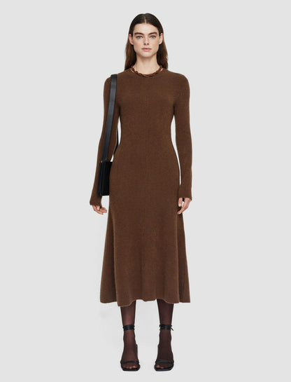 JOSEPH Fashion Women Brushed Cashmere Dress Arabica