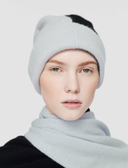 JOSEPH Fashion Women Brushed Cashmere Hat Frost/Black