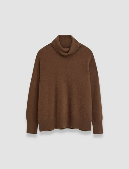 JOSEPH Fashion Women Brushed Cashmere High Neck Jumper Arabica