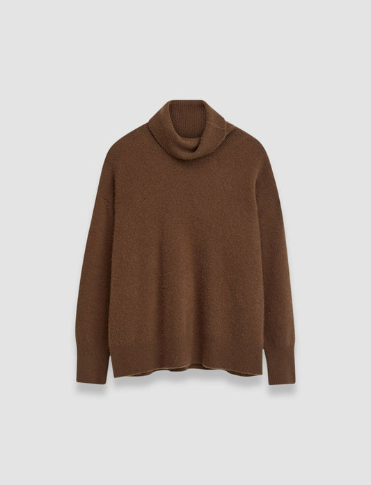 JOSEPH Fashion Women Brushed Cashmere High Neck Jumper Arabica