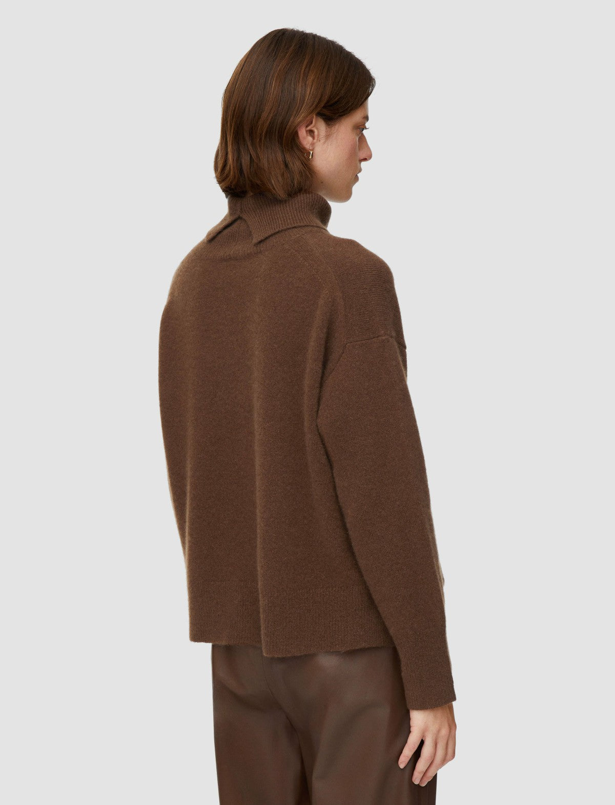 JOSEPH Fashion Women Brushed Cashmere High Neck Jumper Arabica