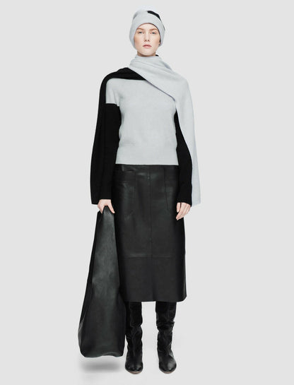 JOSEPH Fashion Women Brushed Cashmere Scarf Frost/Black